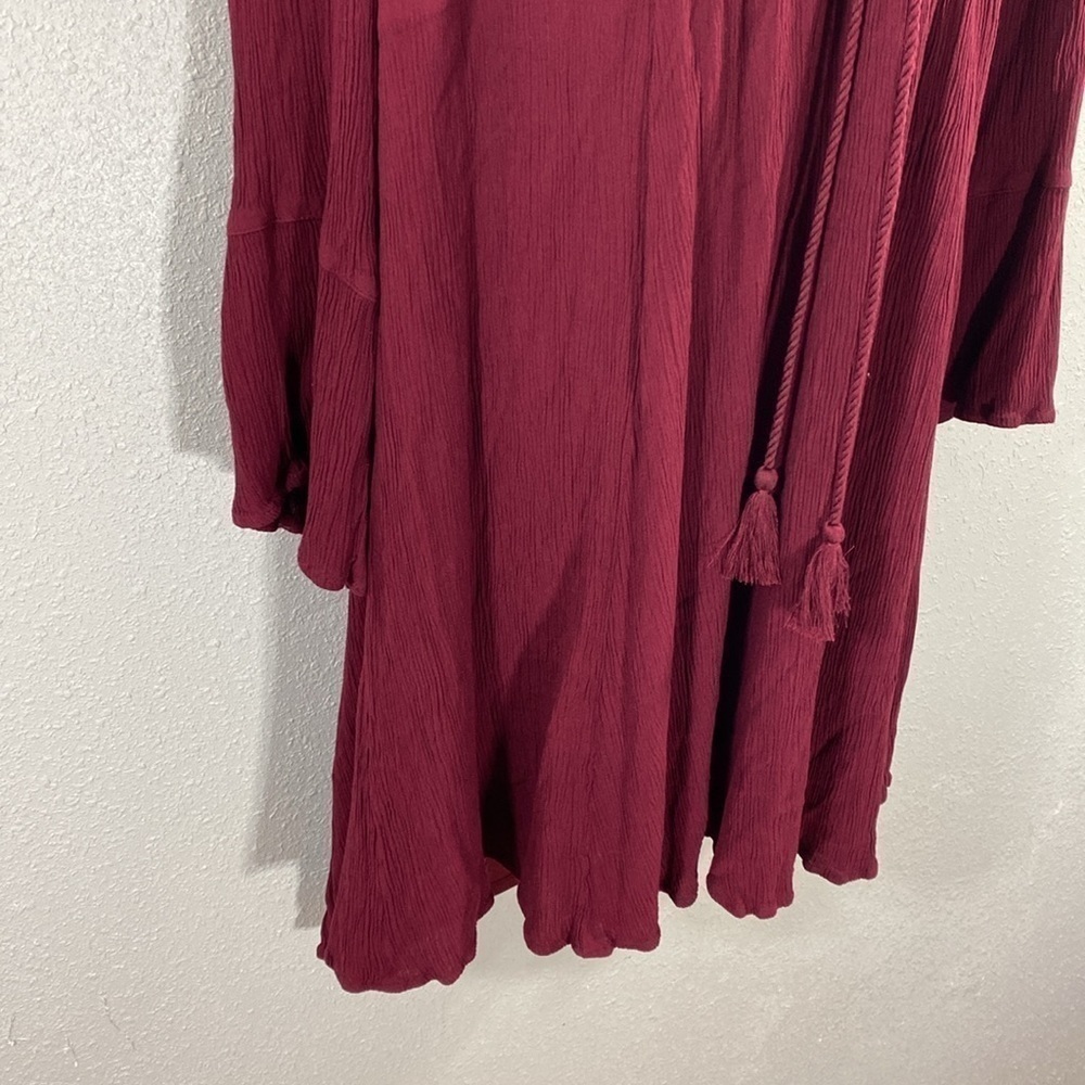 Torrid Zinfandel Burgundy Mini Gauze Lace-Up Skater Dress 2 2X 18 20 RR14 - Picture 9 of 16